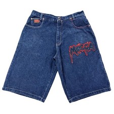 Mecca USA Mens Jean Shorts Jorts Size 36 Blue Medium Wash Y2K Hip Hop Wide Leg