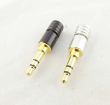 1pc Copper Gold Plated 3.5mm Stereo 3 Pole Male Plug Soldering Connector Adapter