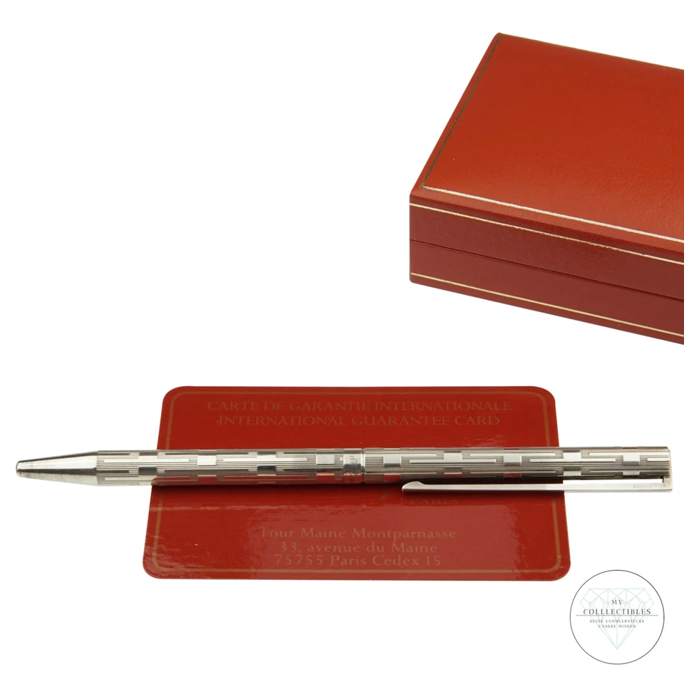 S.T. Dupont Classique Kugelschreiber Silber Drehmechanik mit Box & Garantiekarte - Bild 2 von 4