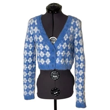 Aritzia Sunday Best Reese Fuzzy Cropped Cardigan