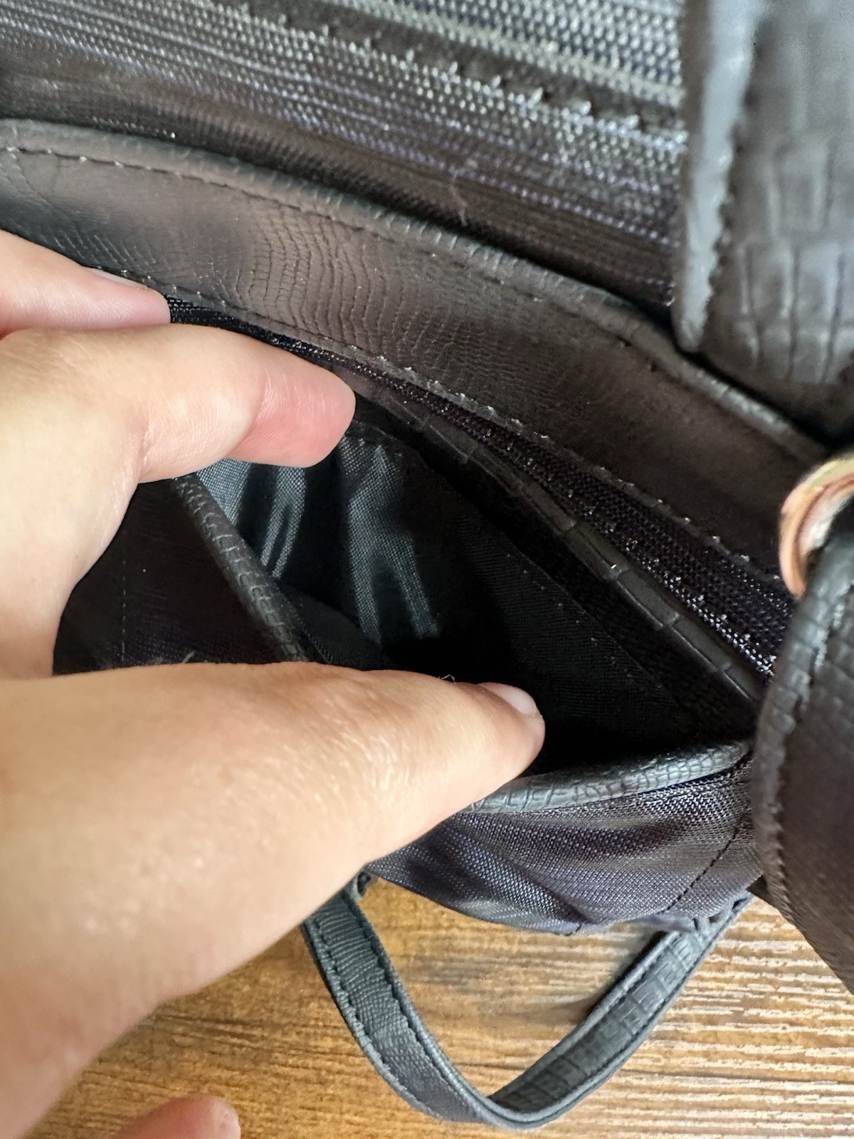 MultiSac Adele Black Small Backpack Bag Faux Leat… - image 8