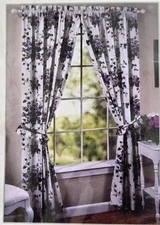 VTG Waverly Garden Room Sweet Violets Curtain Panels 84"x84” w/Tiebacks New HTF