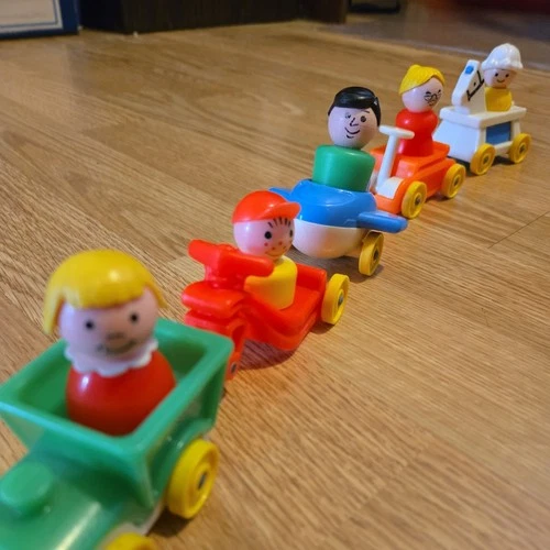 Vintage Fisher Price Little People Little Riders #656, 5 People and 5 vehicles