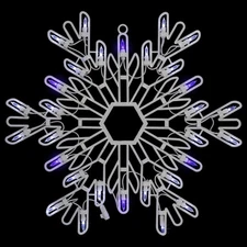 Northlight 15" LED Pure White and Blue Snowflake Christmas Window Silhouette