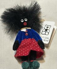 Little Gem Teddy Bear,Golly Girl Collectible In Plastic Case Retired 3  tall