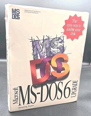Microsoft MS-DOS 6 Upgrade Vintage 3.5'' disks Brand New Factory Sealed 1993 NOS