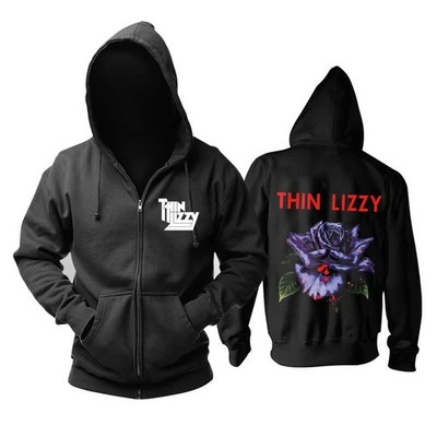 Thin Lizzy Black Rose Hoodie ZIP Black Unisex All Size S-5XL 1P0445