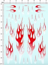 Automotive Car Motor Vehicle Model Gradient Red White Flame Water Decal 7 10cm