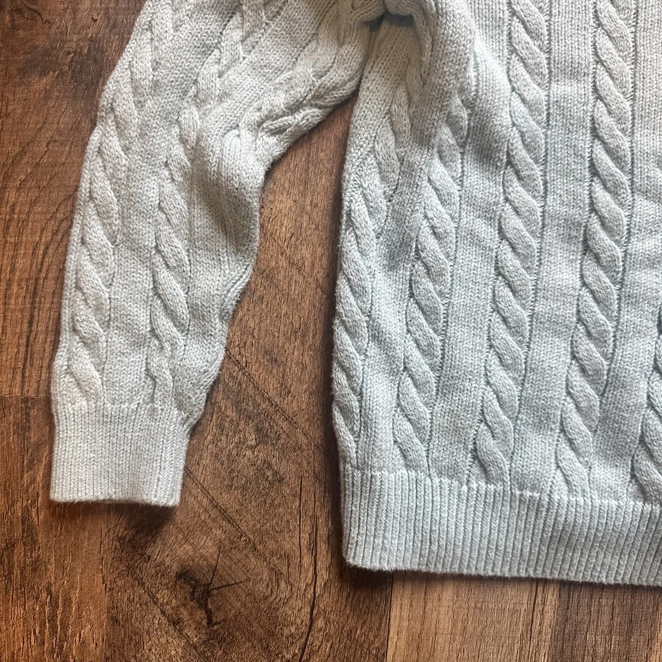 Vineyard Vines Ice Blue Cable Knit Sweater Girls 5 | Cozy Holiday Cashmere Ski - Image 4 of 4