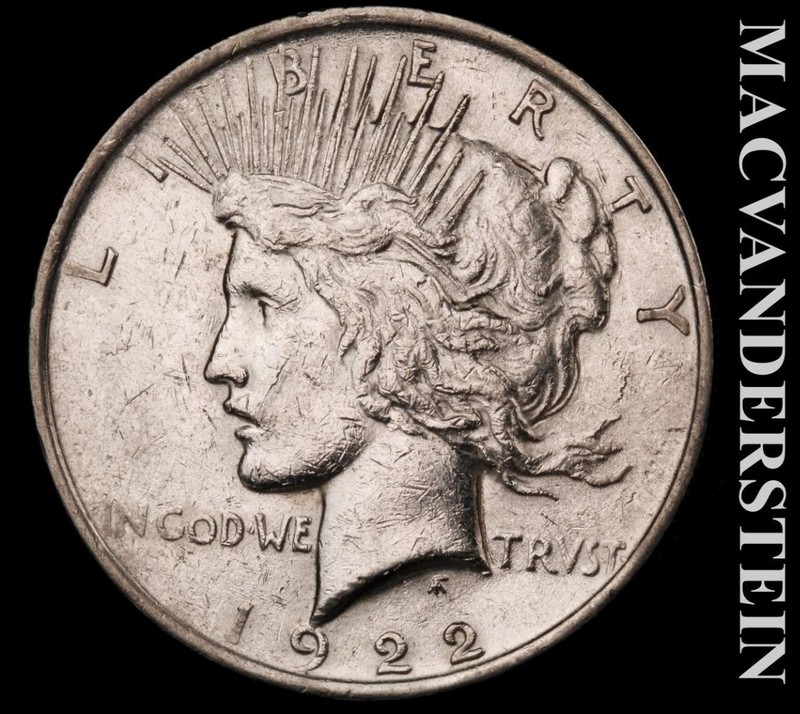 1922 Silver Peace Dollar - Scarce  Extra Fine  Better Date  No Reserve  #L4946