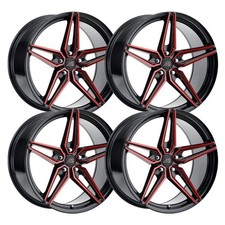 Set-4 Mach Mf2 20x9 5x112 35mm Black Red Wheels Rims 20 Inch Set-4 Mach Mf2 20x9 5x112 35mm Black Red Wheels Rims 20 Inch