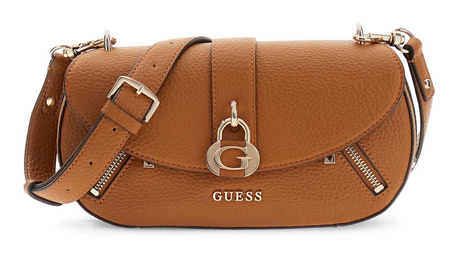 GUESS shoulder bag Jessa Flap Crossbody Bag Caramel