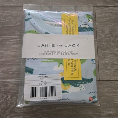 Janie & Jack Good Night Pajama In Alligator Pool Party Size 3