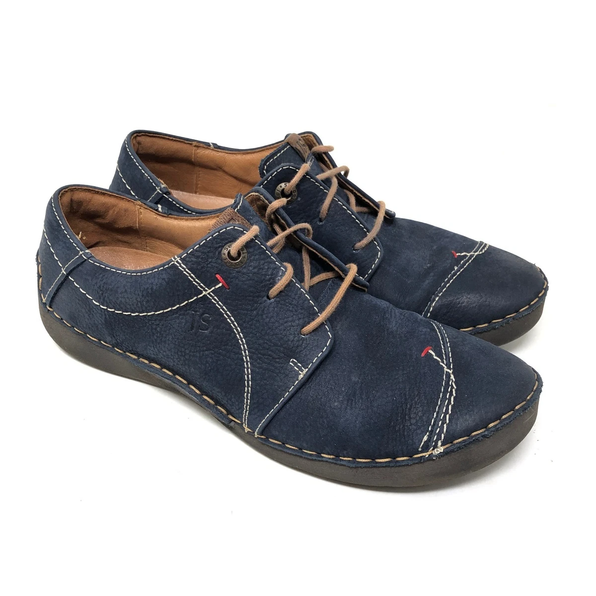 Josef Seibel Louis 06 Navy US 9 EUR 42 Leather Lace Up Perforated Dark Blue Fergey 56 | Women main image 3