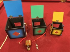 Supreme Magic Company   Breakaway Box Set / 3 Nesting Boxes  Lock Box w/ Key