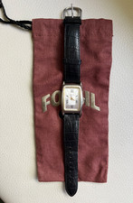 Vintage Non-Working Fossil Tank Watch for Parts/Repair ES-8638