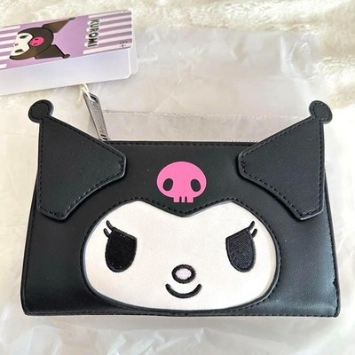 Loungefly Sanrio Kuromi aufklappbare Geldbörse neu mit beweglichem Schwanz ex...