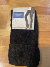 Simply Vera Women’s Leg Warmers Black Color Fisherman Cable One Size F62