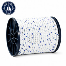 Seachoice 47820 Premium Twisted Nylon Rope Spool w/ Tracer 5/8" x 600 ft White