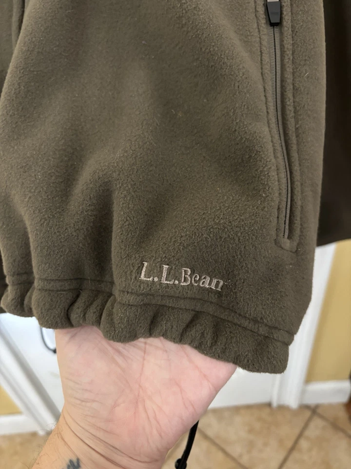 VINTAGE L.L. Chaqueta polar Bean 2XL Polartec cremallera completa para hombre verde caqui años 90 Y2K Foto 3 de 4