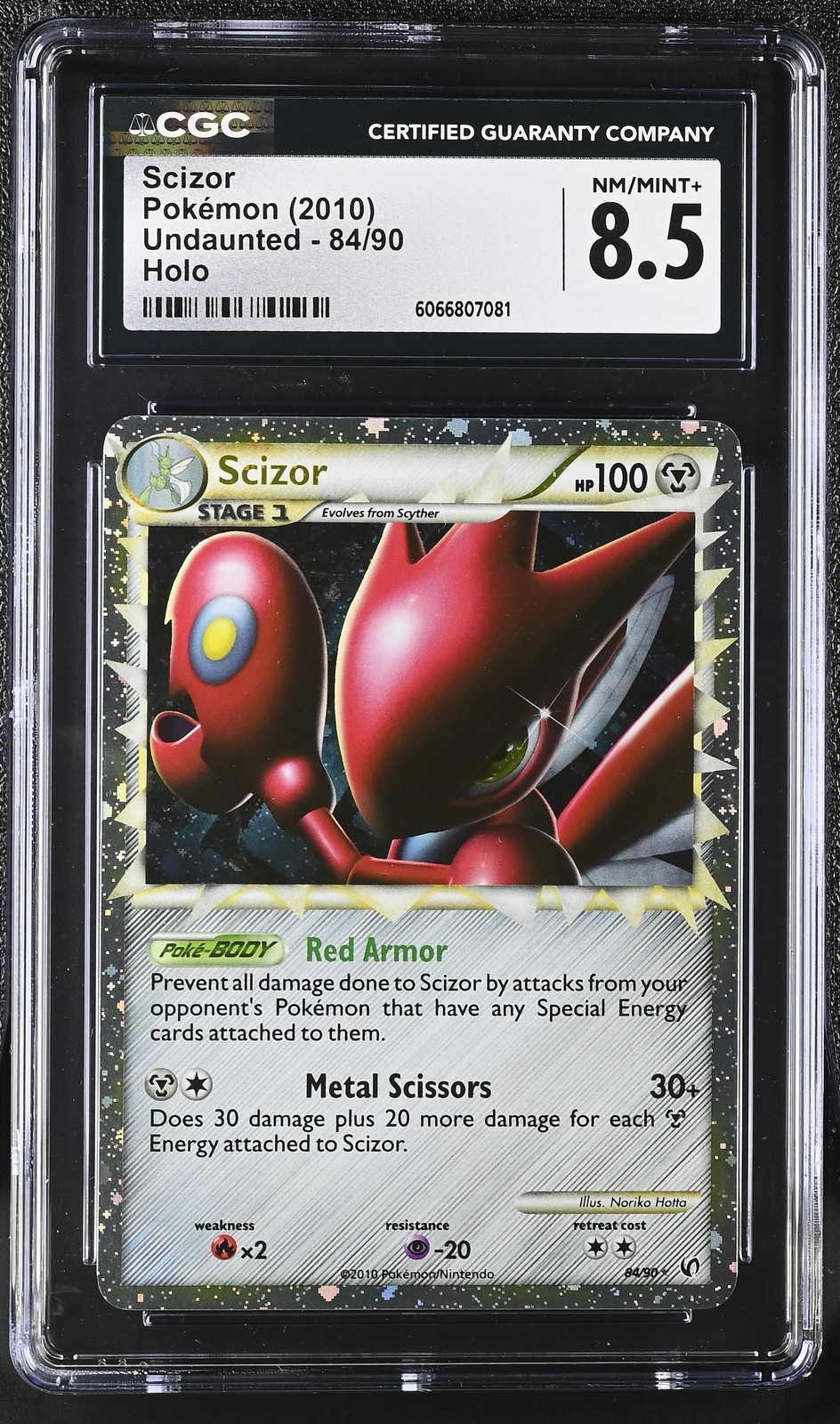 CGC 8.5 Scizor 2010 Undaunted 84/90 Holo Pokemon Card