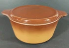 Vintage 1970's Pyrex Old Orchard 474 Casserole Dish 1-1/2 QT  Solid Brown Lid MC
