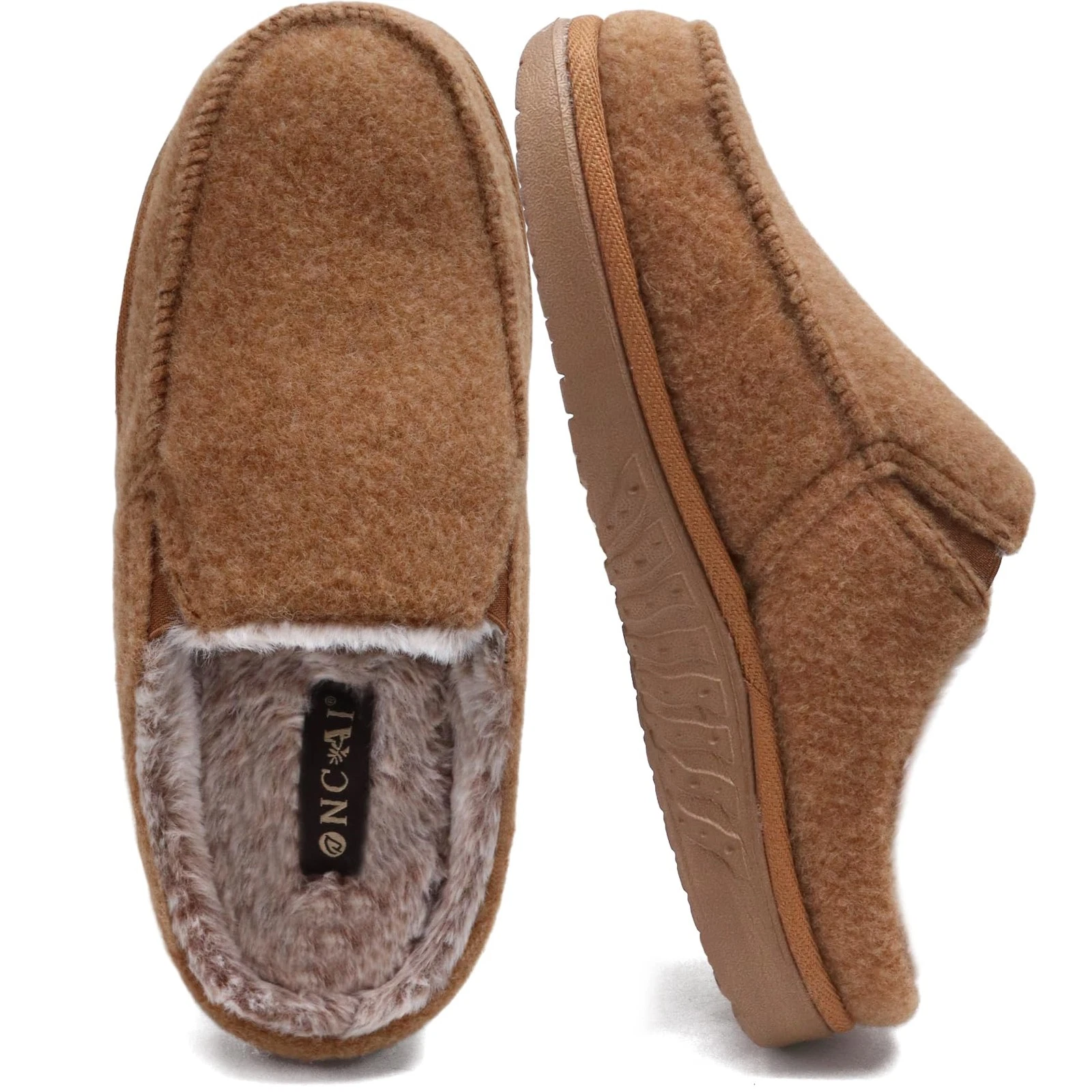Slippers Men's with Felt, ArchSupport Memory Foam Slippers and Plush...