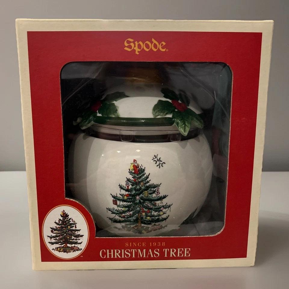 Spode Christmas Tree Covered Candy Dish Porcelain - Image 4 of 4