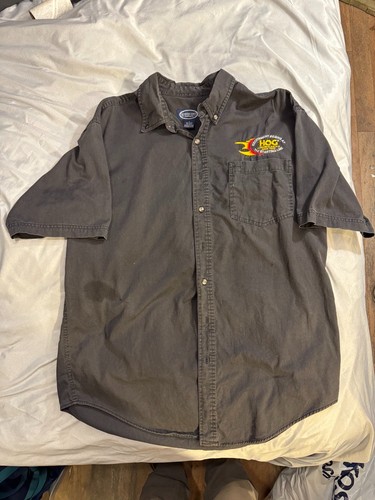 Vintage Buell Motorcycle Mechanic's Shop Work Shirt | Black SS | Large