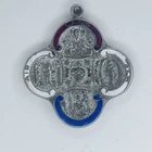Vintage Creed Sterling 925 Land Sea Air WWII Era Military Catholic Medal Enamel