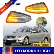 2X Clear LED Dynamic Turn Side Signal Mirror Light Lamp For Benz S204 W204 W639