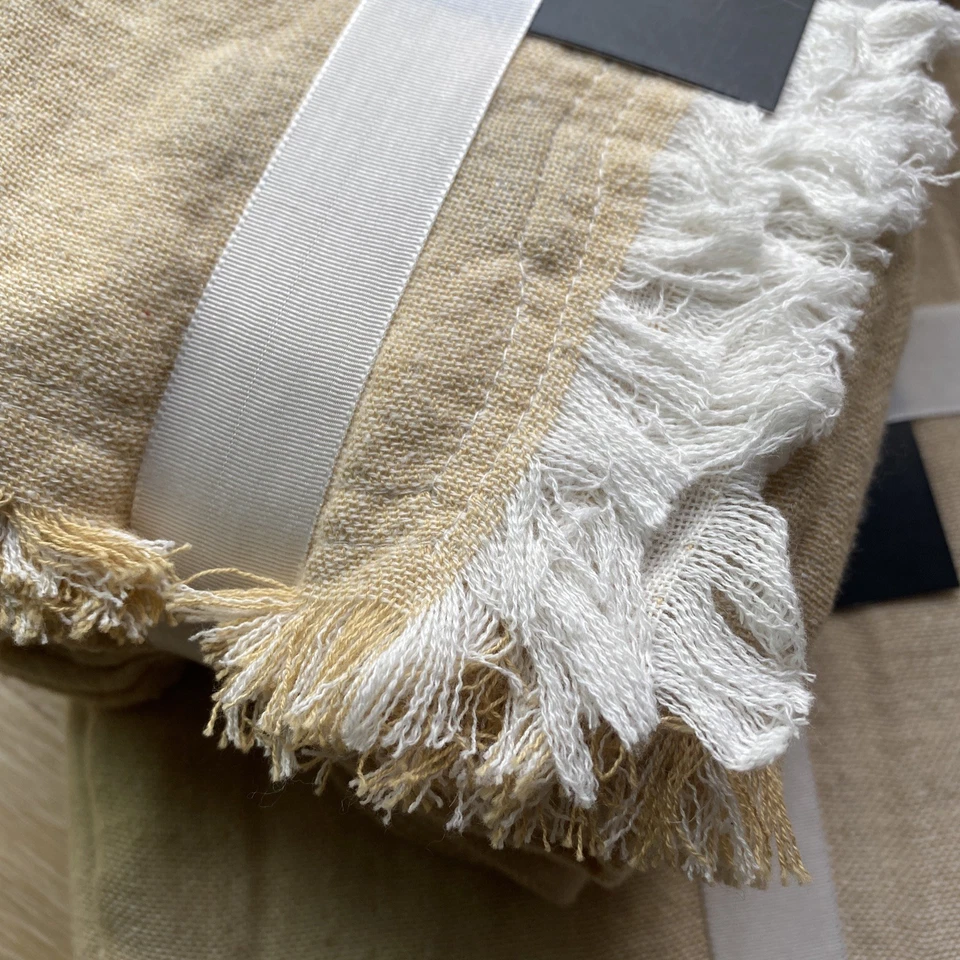 New Cynthia Rowley Tablecloth and Napkins Set 60x84” Oblong Beige Cream 9PC Set - Image 4 of 4