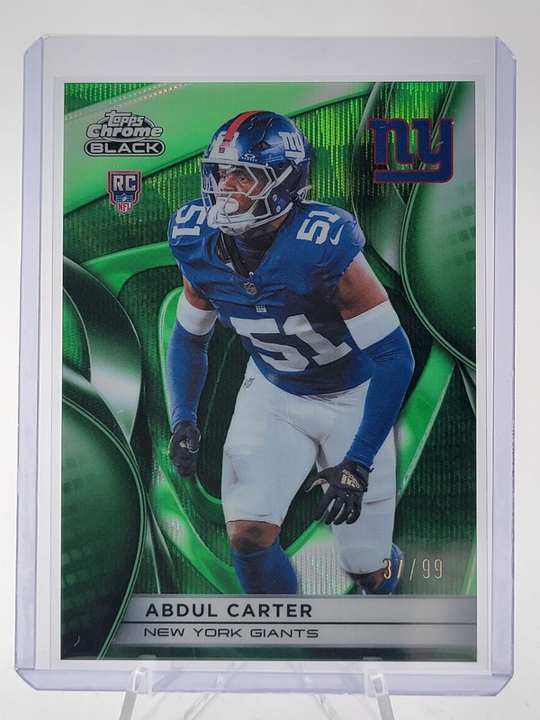 ABDUL CARTER 2025 TOPPS CHROME BLACK ROOKIE GREEN WAVE RC /99 #135 GIANTS Q3838