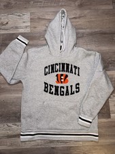 Cincinnati Bengals Embroidered Hoodie Heather Gray Size XL
