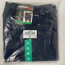 GERRY Men’s Pull-On Trail Shorts BLUE 4-Way Stretch XL Zip Pockets NEW Elastic W
