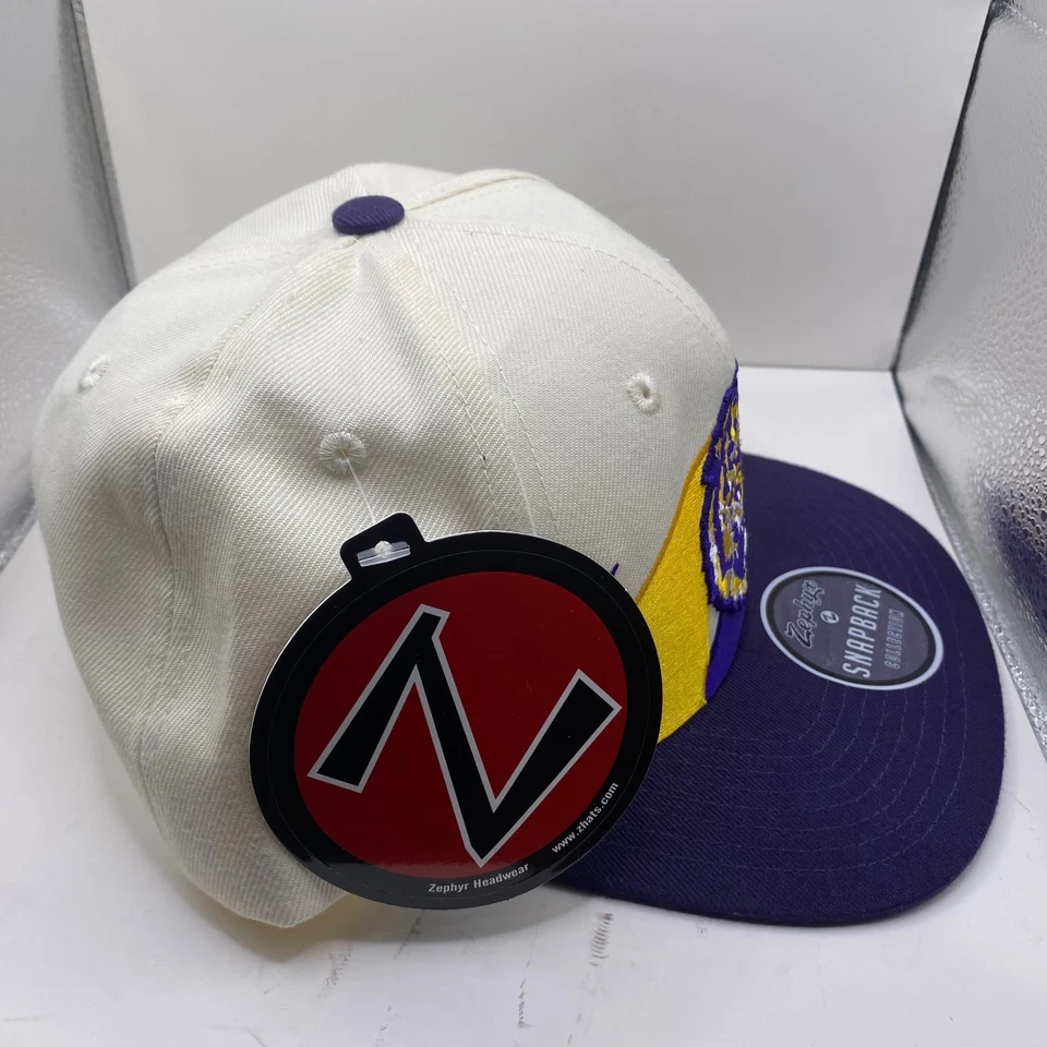 NWT Zephyr LSU Tigers Snapback Hat Purple Gold Embroidered Tiger Logo Adjustable - Image 4 of 4