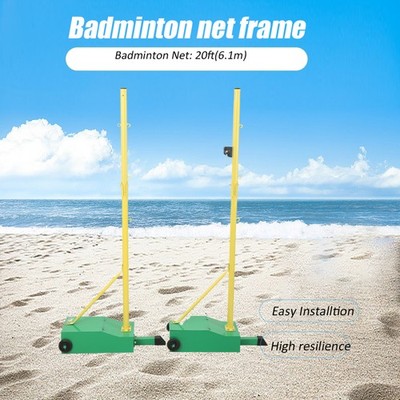 Portable Badminton Net with Adjustable Height, Badminton Net Pole Set