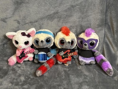 Hard Rock Cafe Baltimore Lemur Band Plush Set Lot 4 Rock Music Guitar Drum Mask