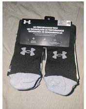 Under Armour Performance Tech Unisex Youth 6 Pairs Crew Socks Size Medium