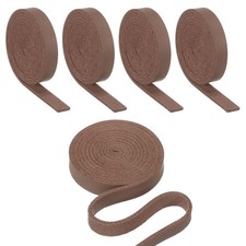 5 Pcs 5/16" Flat Leather Strap, 40" Length PU Leather Strip Brown