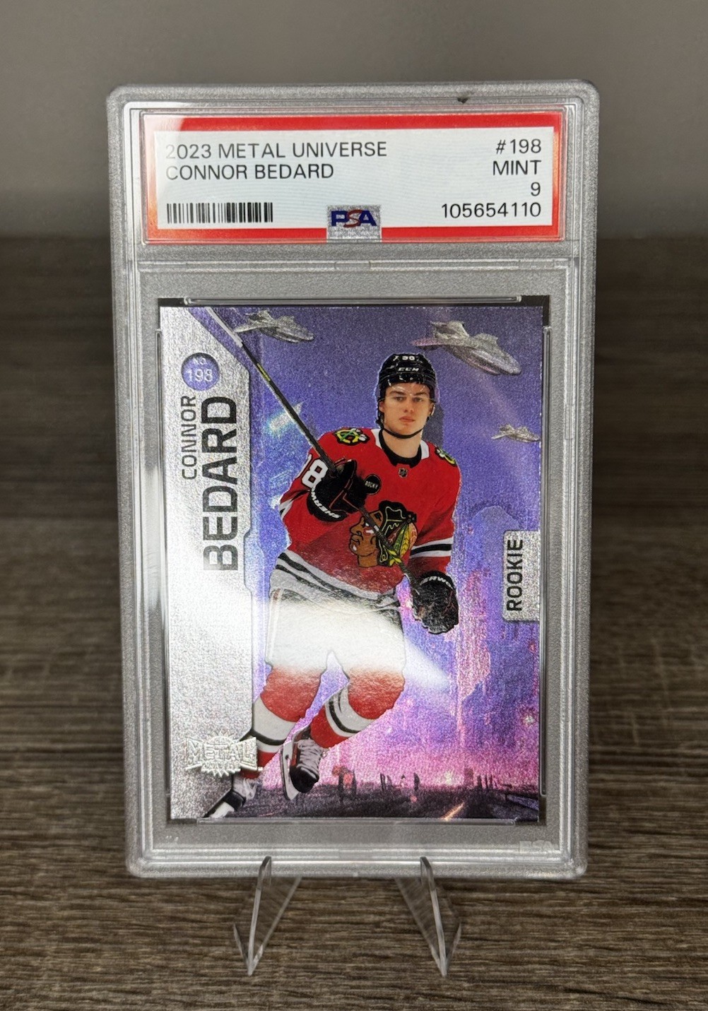 Connor Bedard Rookie PSA 9 MINT 2023-24 Metal Universe Skybox Hockey #198