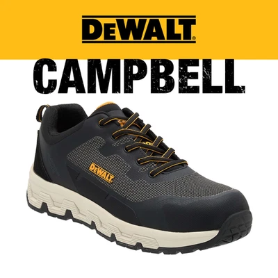 DEWALT Campbell Low Men's Lightweight, Aluminium Toe, Work Safety Trainer, Black