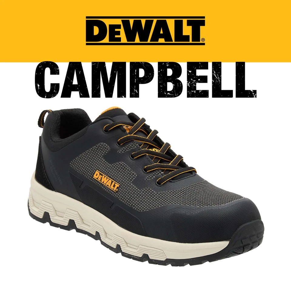 DEWALT Campbell Low Men's Lightweight, Aluminium Toe, Work Safety Trainer, Black - Image 1 of 4