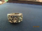 VINTAGE STERLING SILVER 17 STONES CUBIC ZIRCONIA BEAUTIFUL SIGNED RING