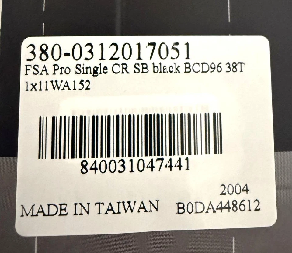 FSA Pro Single 96BCD 96BCD 38 tooth Alloy MTB 4 Bolt Chainring WA152 NEW - Image 3 of 4