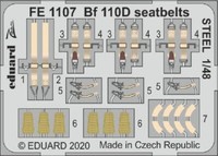 MW22 Eduard FE1107 Bf 110D Seatbelts Steel 1/48 Zoom Set For Dragon
