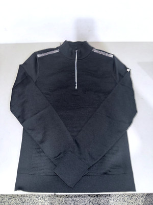 Under Armour UA Mens IntelliKnit Run Half Zip 1/2 Zip LS Shirt Black Sz M-L $130