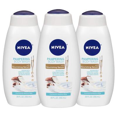 NIVEA Coconut and Almond Milk Body Wash 60 Fl Oz Nourishing Serum Tropical Scent