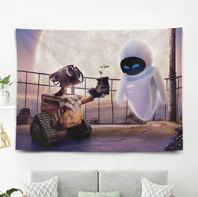 WALL·E and Eve Wall Tapestry Wall Hanging for Livngroom Bedroom Wall Decor 5x3ft