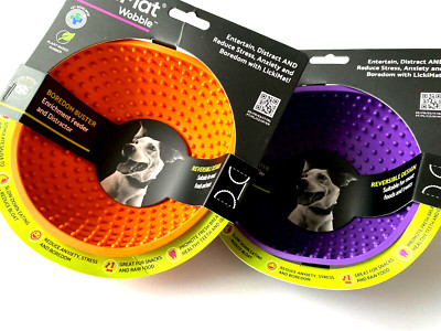 LickiMat Wobble Napf Hundespielzeug Beschäftigung einfrieren purple orange 16 cm